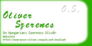 oliver szerencs business card