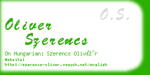 oliver szerencs business card